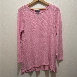 Chelsea & Theodore Pink 3/4 Sleeve Ribbed Tunic
